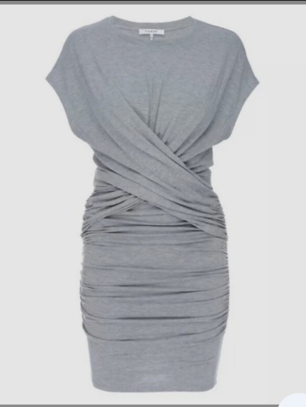 Frame Shirred Muscle Dress Grey Heather M